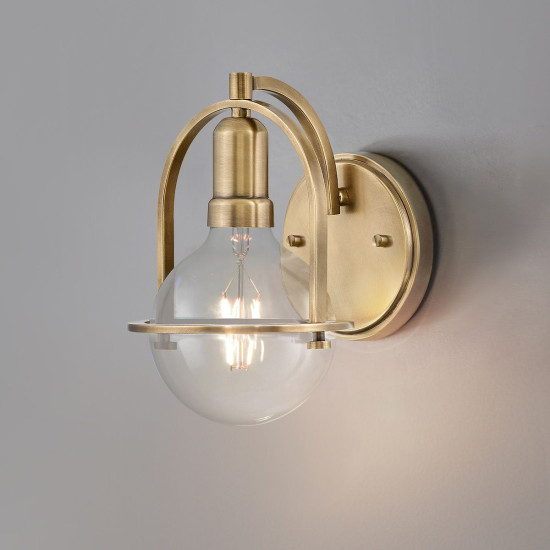 Somerset 1-ljus vägglampa heritage mässing/klar 23,3 cm Somerset 1-ljus vägglampa heritage mässing/klar 23,3 cm