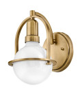 Somerset 1-ljus vägglampa heritage mässing/vit 23,3 cm Hinkley Lighting Somerset 1-ljus vägglampa heritage mässing/vit 23,3 cm