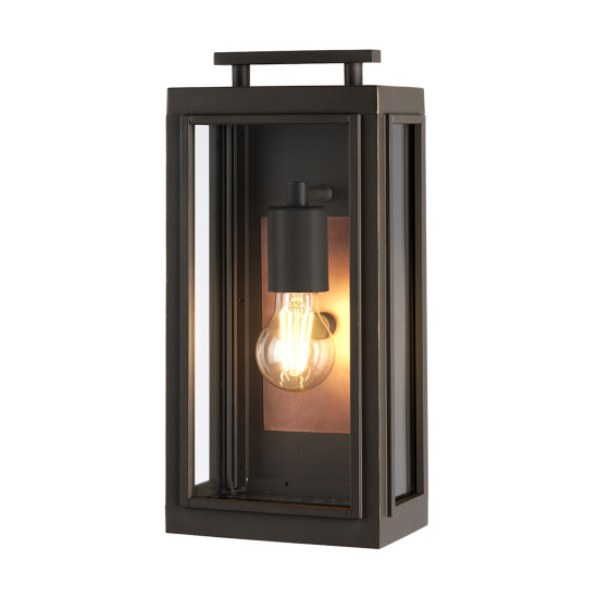 Sutcliffe 1-Lt Outdoor Wall Lantern Oil Rubbed Bronze/Copper 35.5cm