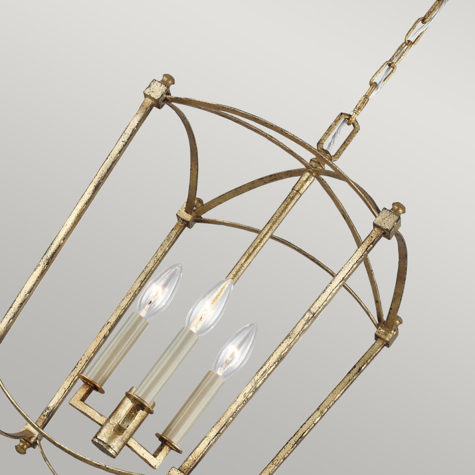 Thayer 3-Lt Ceiling Lamp Antique Gild 30.5cm Quintesse Lighting Thayer 3-Lt Ceiling Lamp Antique Gild 30.5cm