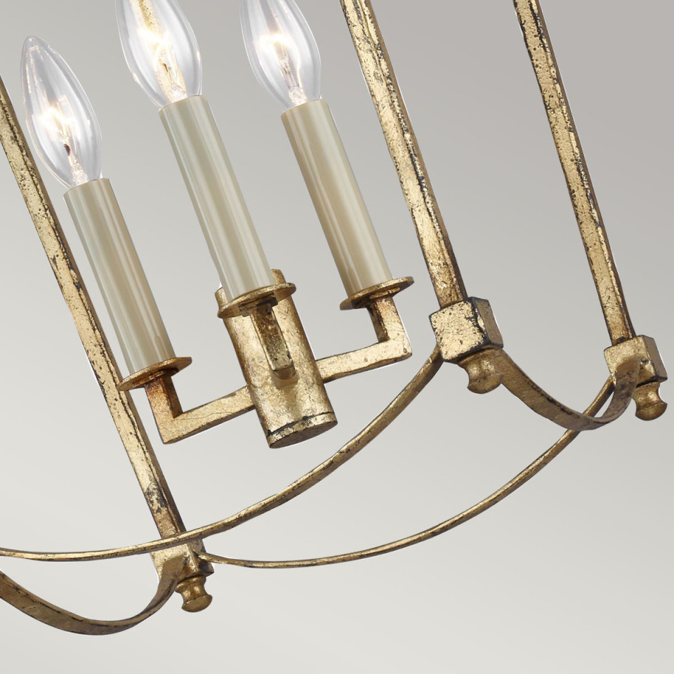 Thayer 3-Lt Ceiling Lamp Antique Gild 30.5cm Quintesse Lighting Thayer 3-Lt Ceiling Lamp Antique Gild 30.5cm