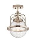 Triocent 1-lt taklampa i polerad nickel/glas 24cm IP44
