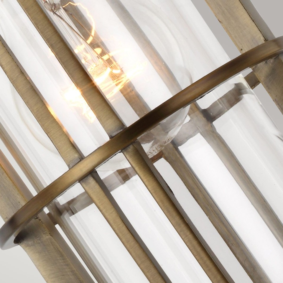 Urban Restoration 1-ljus taklampa mässing/klar 14cm IP44