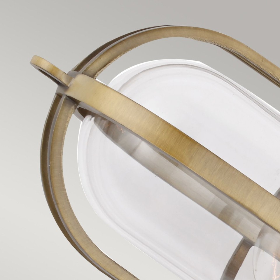 Urban Restoration 2-ljus vägglampa mässing/klart glas 51,4cm IP44