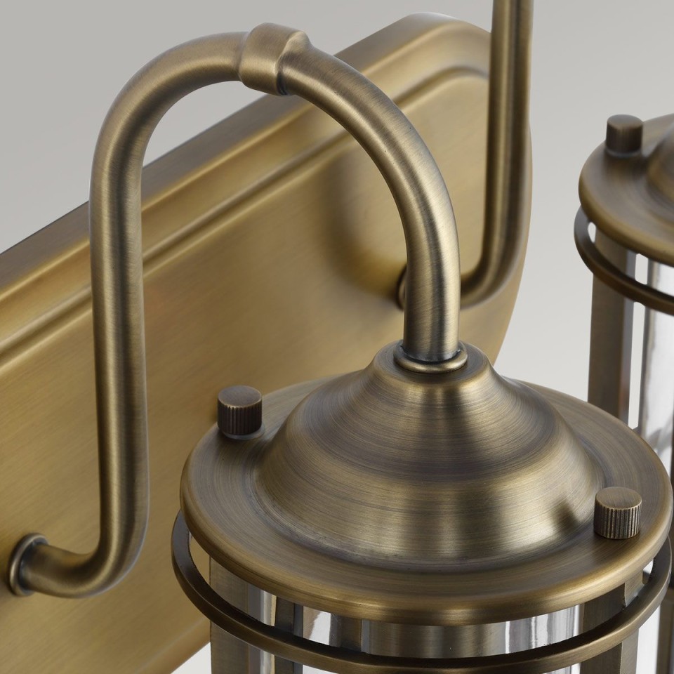 Urban Restoration 3-ljus vägglampa mässing/klart glas 54,3cm IP44