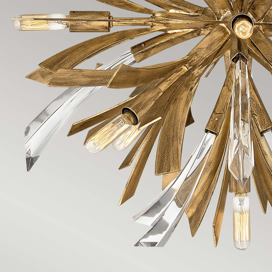 Vida 13-lt liten taklampa förgylld guld/kristall 55,9cm Vida 13-lt liten taklampa förgylld guld/kristall 55,9cm