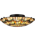 Alcott 2 light tiffany style plafond valiant bronze 42.1cm Elstead Lighting Alcott 2 light tiffany style plafond valiant bronze 42.1cm