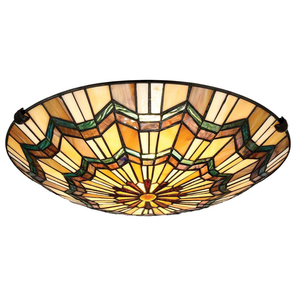 Alcott 2 light tiffany style plafond valiant bronze 42.1cm Elstead Lighting Alcott 2 light tiffany style plafond valiant bronze 42.1cm