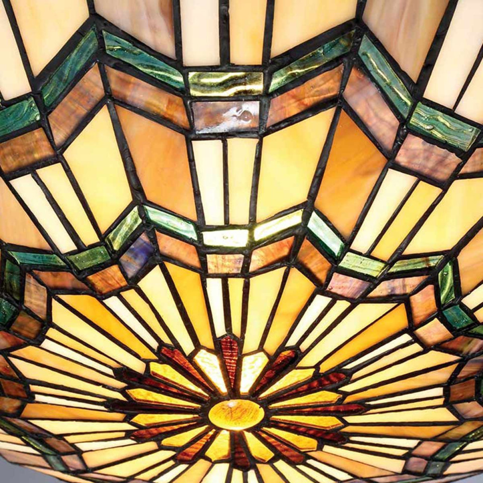 Alcott 2 light tiffany style plafond valiant bronze 42.1cm Elstead Lighting Alcott 2 light tiffany style plafond valiant bronze 42.1cm