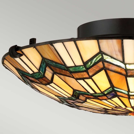Alcott 2 tiffany plafond valiant brons 42.1cm