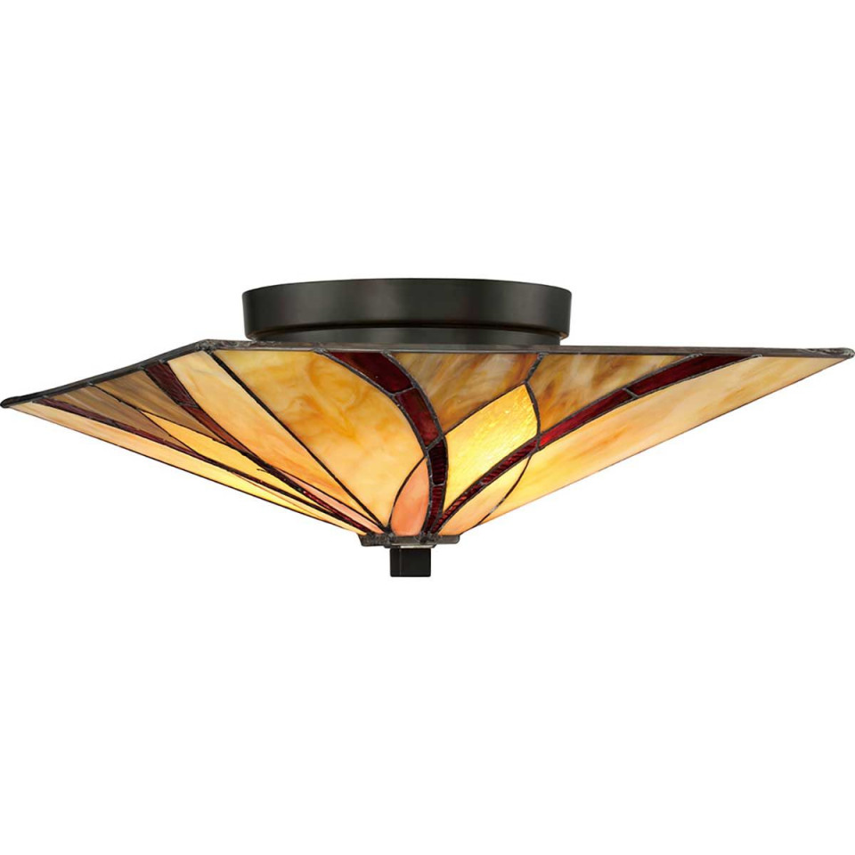Asheville 2 light tiffany style plafond valiant bronze 38.1cm