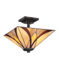 Asheville 2 light tiffany style plafond valiant bronze 35.6cm Elstead Lighting Asheville 2 light tiffany style plafond valiant bronze 35.6cm