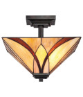 Asheville 2 light tiffany style plafond valiant bronze 35.6cm Elstead Lighting Asheville 2 light tiffany style plafond valiant bronze 35.6cm