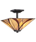 Asheville 2 light tiffany style plafond valiant bronze 35.6cm Elstead Lighting Asheville 2 light tiffany style plafond valiant bronze 35.6cm