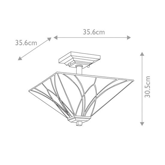 Asheville 2 tiffany plafond valiant brons 35.6cm