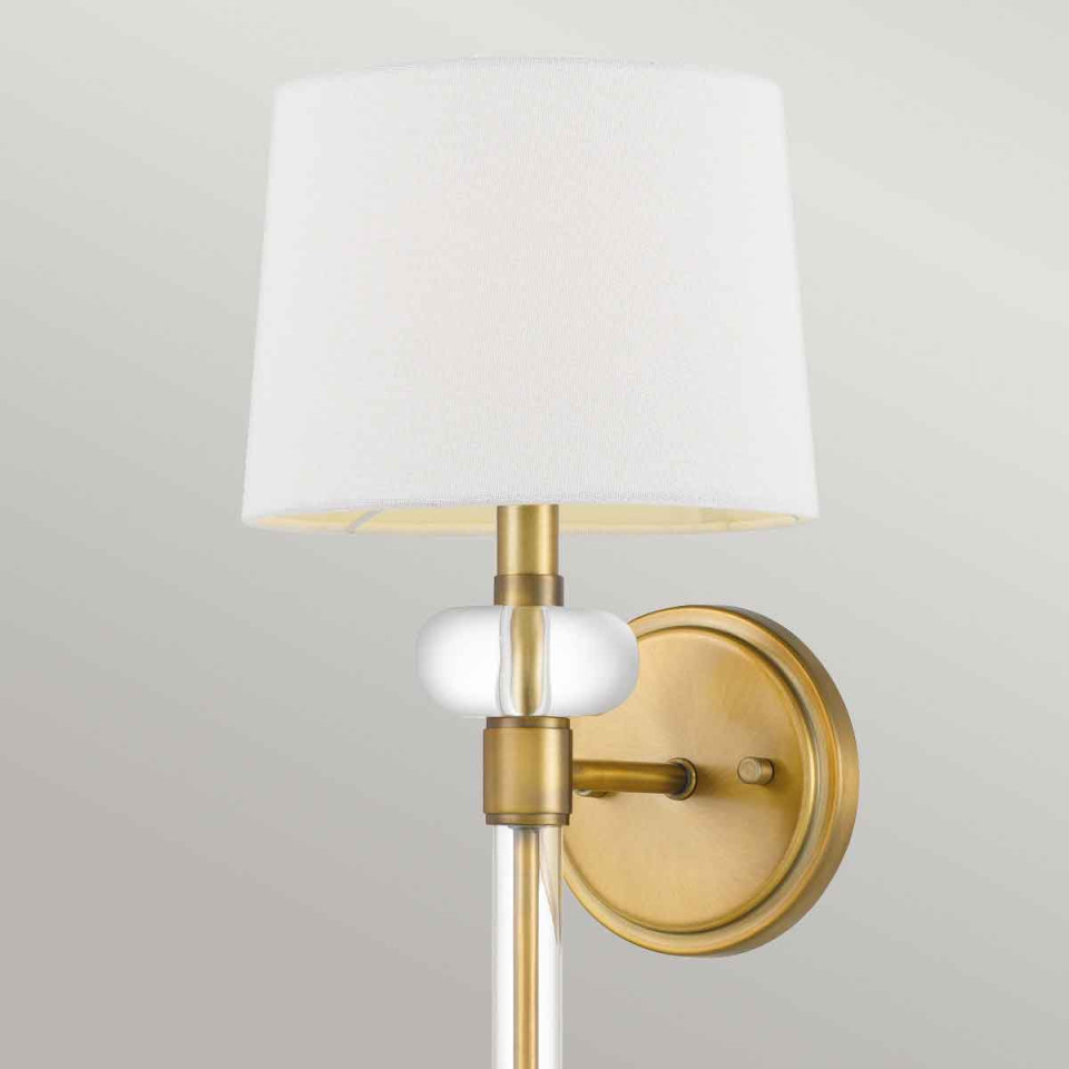 Barbour 1-Lt Wall Lamp Weathered Brass/White 67.6cm