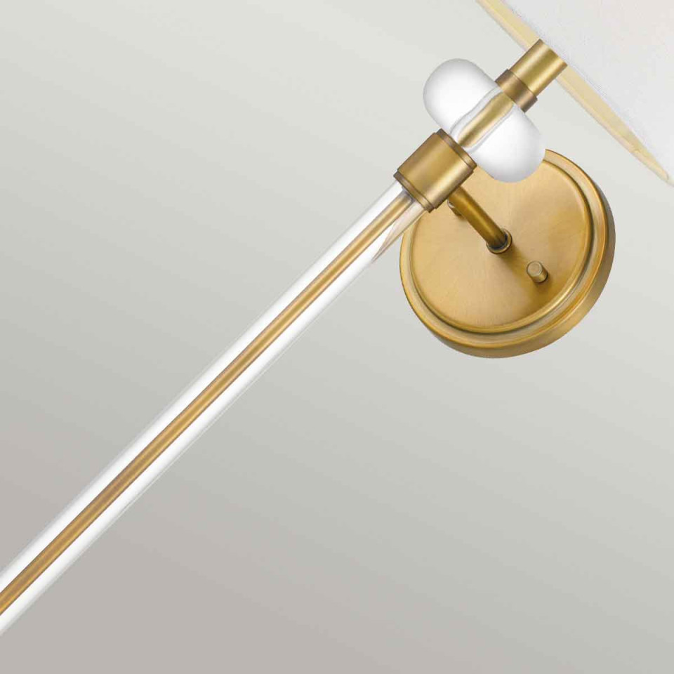 Barbour 1-Lt Wall Lamp Weathered Brass/White 67.6cm