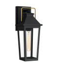 Buckley 1-ljus medium vägglampa för utomhusbruk mattsvart/mässing 42,9 cm IP44 Quoizel Buckley 1-ljus medium vägglampa för utomhusbruk mattsvart/mässing 42,9 cm IP44