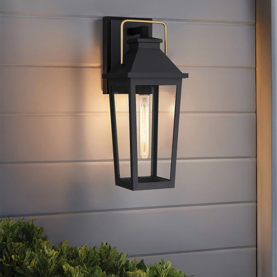 Buckley 1-ljus medium vägglampa för utomhusbruk mattsvart/mässing 42,9 cm IP44 Buckley 1-ljus medium vägglampa för utomhusbruk mattsvart/mässing 42,9 cm IP44