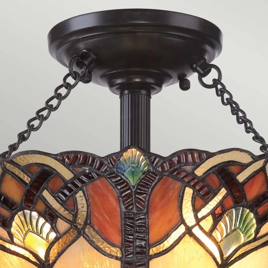 Cambridge 2 tiffany plafond vintage brons 40.8cm Cambridge 2 tiffany plafond vintage brons 40.8cm