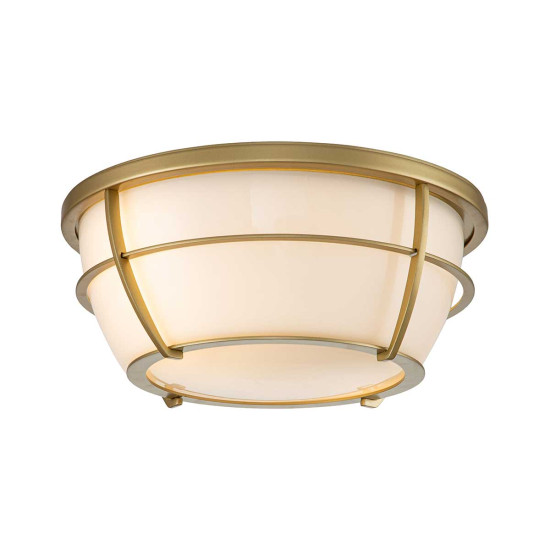 Chance 2-lt plafond i naturlig mässing/vit 32,7cm IP44 Chance 2-lt plafond i naturlig mässing/vit 32,7cm IP44