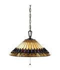 Chastain 3 tiffany style ceiling light vintage bronze 49.5cm Elstead Lighting Chastain 3 tiffany style ceiling light vintage bronze 49.5cm