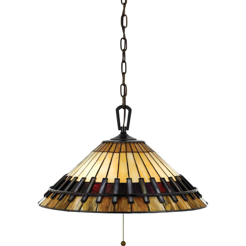 Chastain 3 tiffany style ceiling light vintage bronze 49.5cm Elstead Lighting Chastain 3 tiffany style ceiling light vintage bronze 49.5cm
