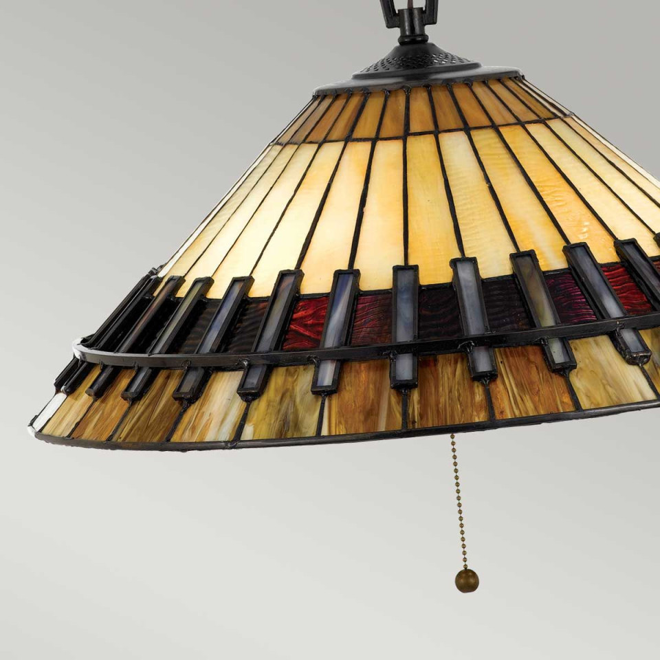 Chastain 3 tiffany style ceiling light vintage bronze 49.5cm Elstead Lighting Chastain 3 tiffany style ceiling light vintage bronze 49.5cm
