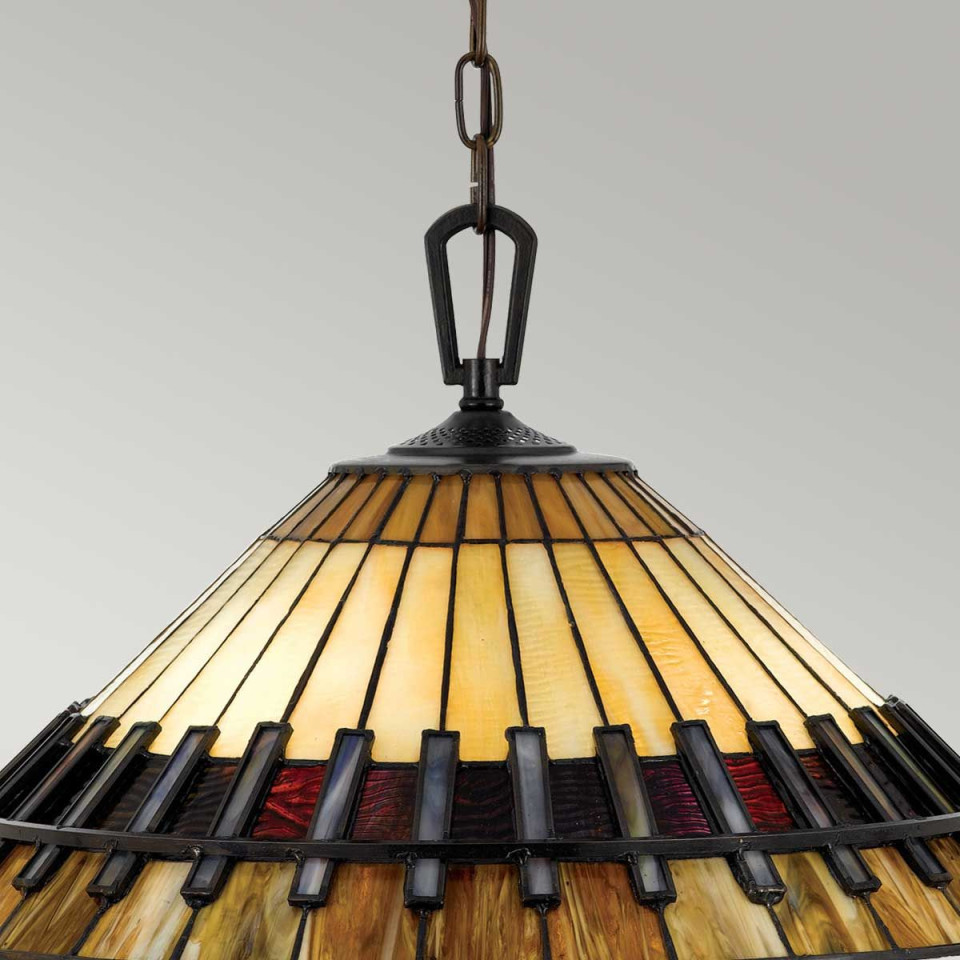 Chastain 3 tiffany style ceiling light vintage bronze 49.5cm Elstead Lighting Chastain 3 tiffany style ceiling light vintage bronze 49.5cm