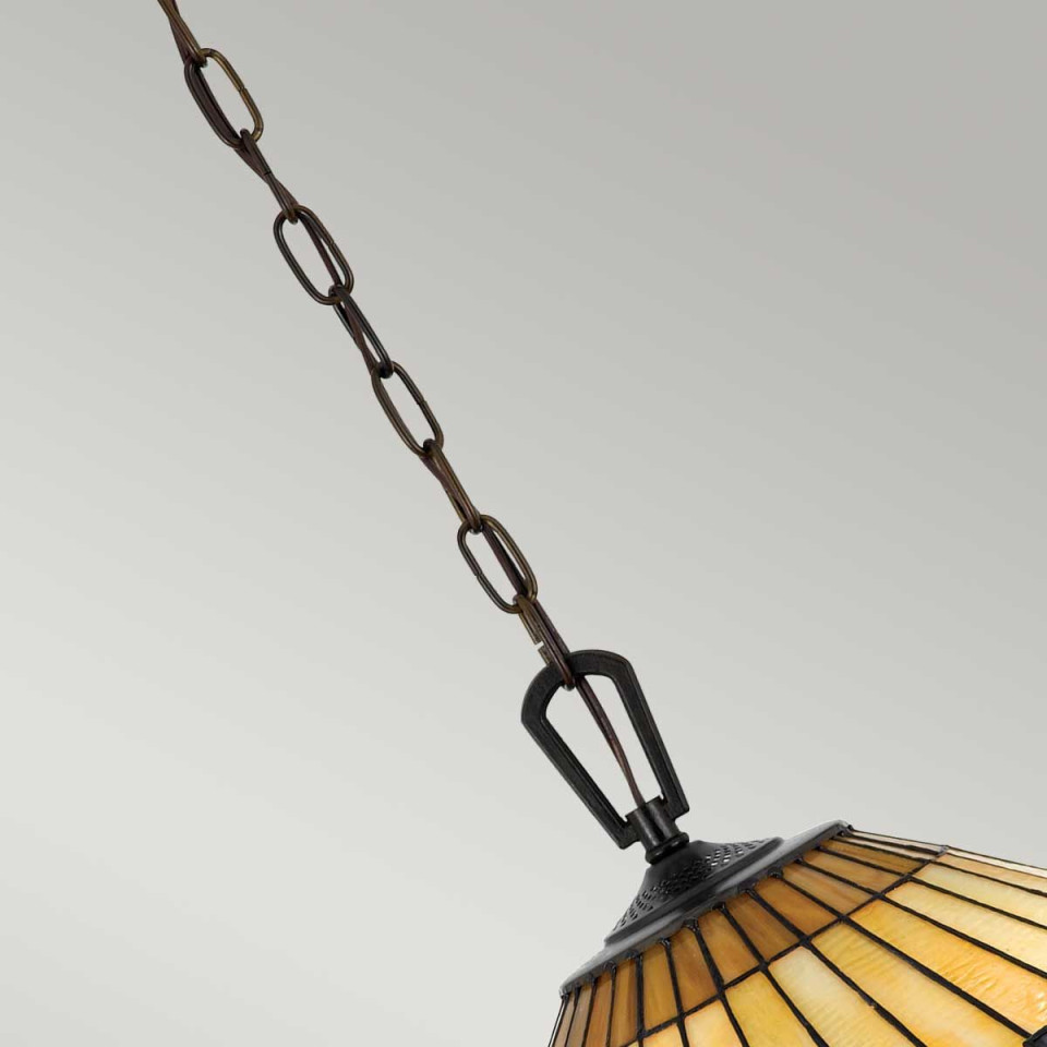 Chastain 3 tiffany style ceiling light vintage bronze 49.5cm Elstead Lighting Chastain 3 tiffany style ceiling light vintage bronze 49.5cm