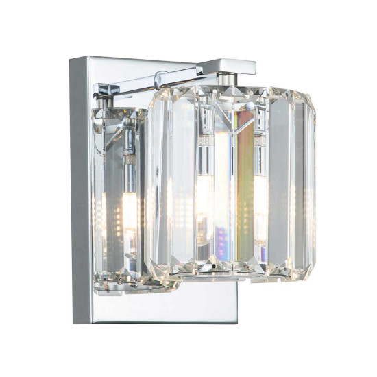 Divine 1 Wall Lamp Chrome/Crystal 17.8cm IP44 Divine 1 Wall Lamp Chrome/Crystal 17.8cm IP44