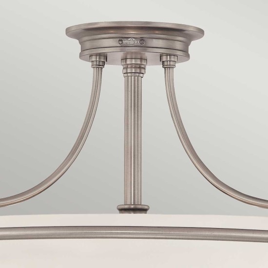 Griffin 3-ljus plafond antiknickel 42,2 cm