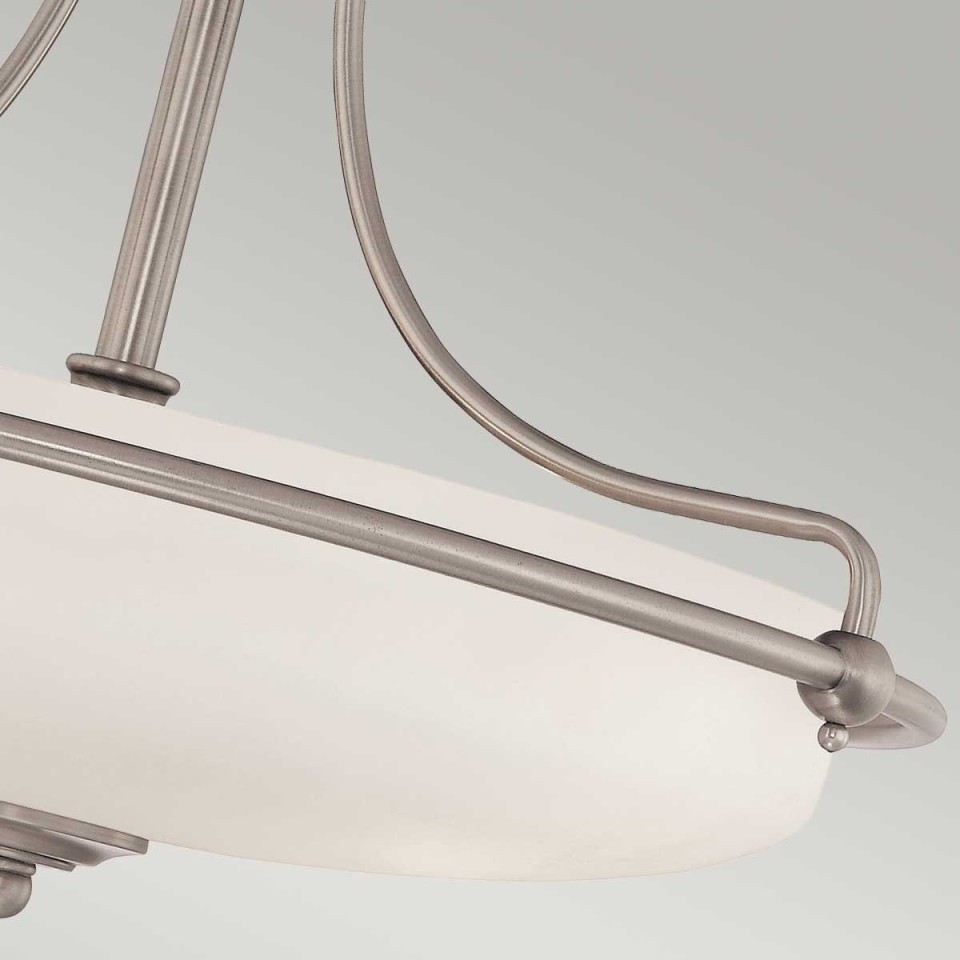 Griffin 3-lt semi-flush ceiling light antique nickel 42.2 cm
