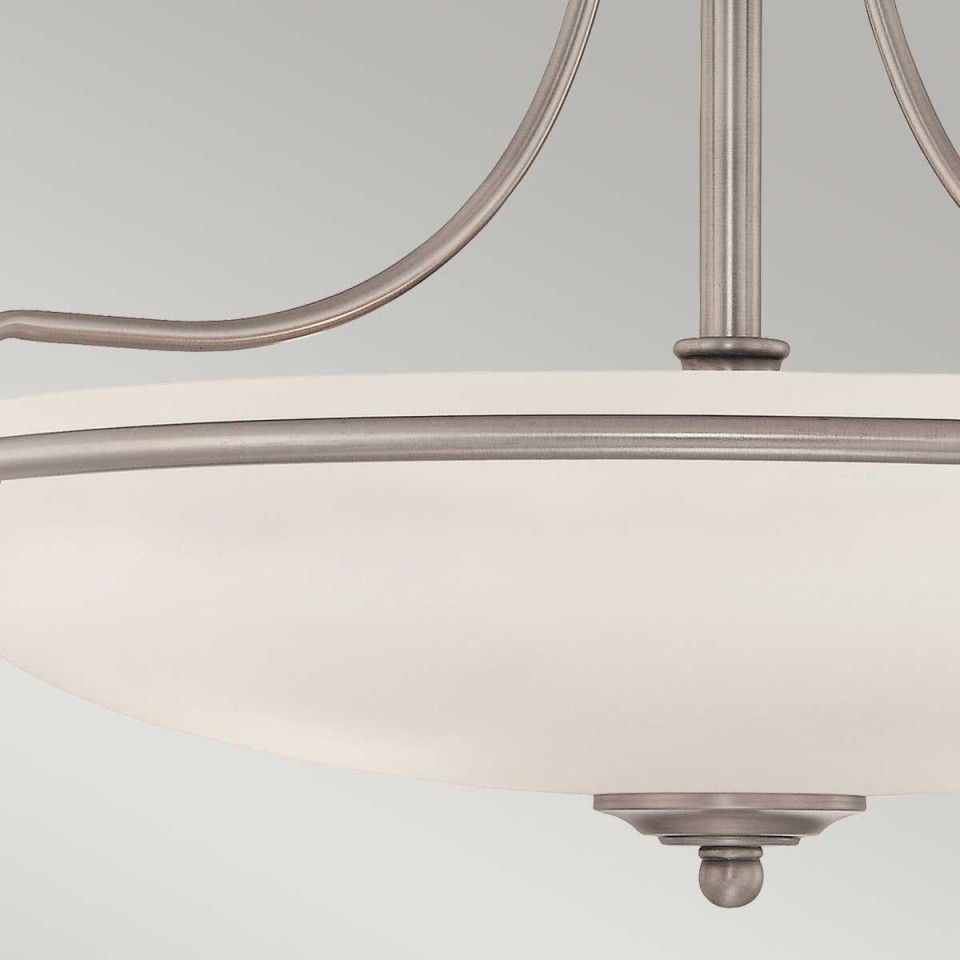 Griffin 3-lt semi-flush ceiling light antique nickel 42.2 cm