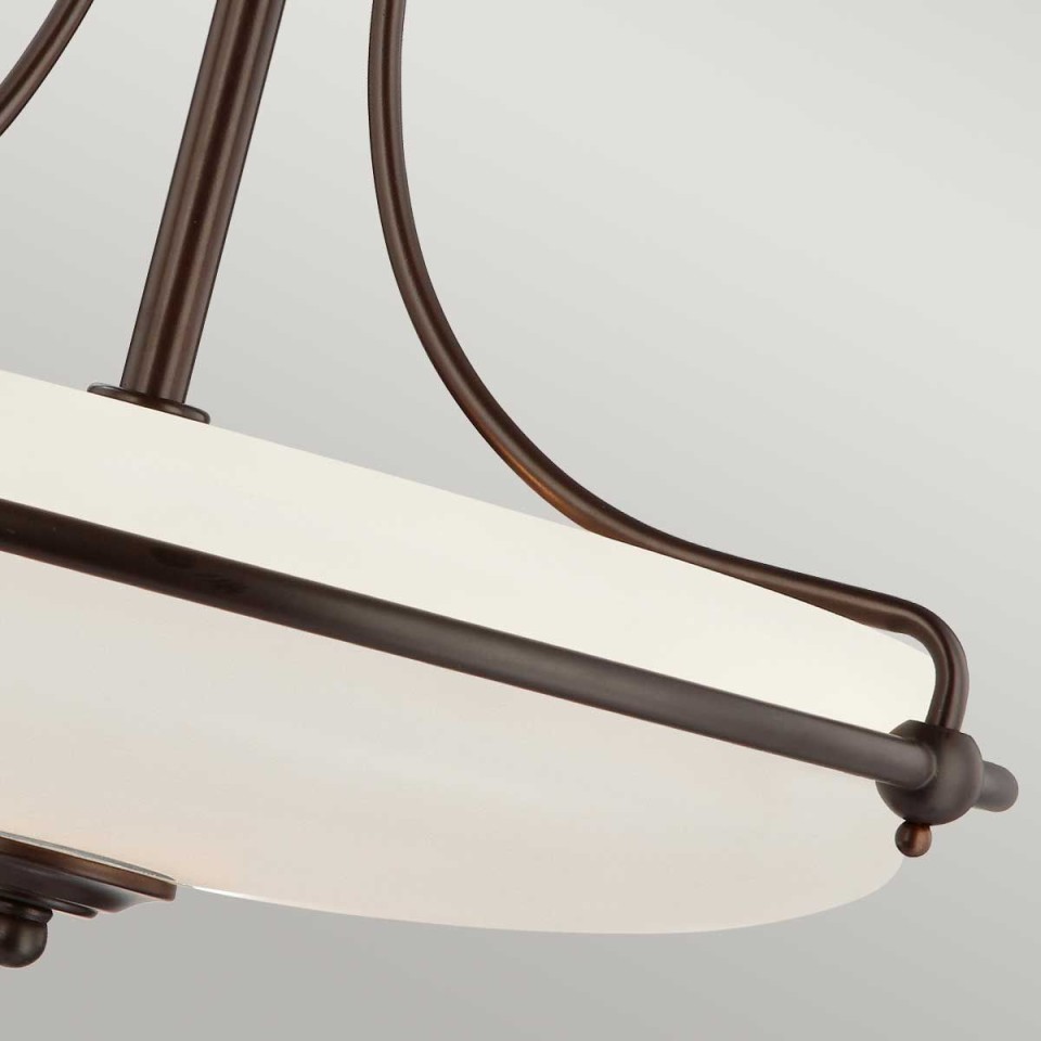 Griffin 3-lt semi-flush ceiling light palladian bronze 42.2 cm