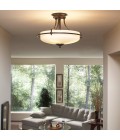 Griffin 3-lt semi-flush ceiling light palladian bronze 42.2 cm