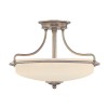Griffin 3-lt semi-flush ceiling light antique nickel 42.2 cm