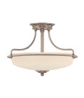 Griffin 3-lt semi-flush ceiling light antique nickel 42.2 cm