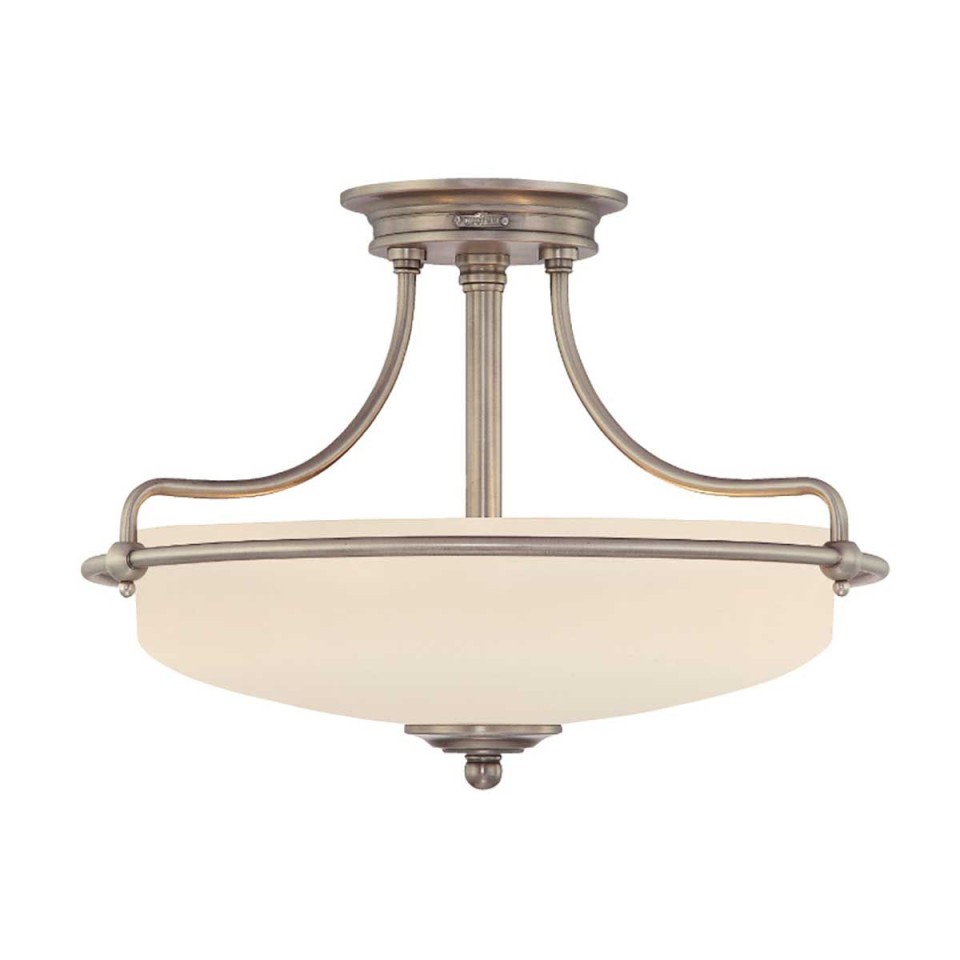 Griffin 3-lt semi-flush ceiling light antique nickel 42.2 cm