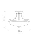 Griffin 3-lt semi-flush ceiling light antique nickel 42.2 cm