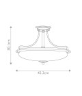 Griffin 3-lt semi-flush ceiling light palladian bronze 42.2 cm