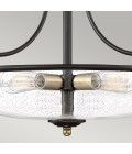Griffin 3-lt semi-flush ceiling light palladian bronze with weathered brass accents 42.2 cm