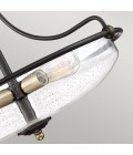 Griffin 3-lt semi-flush ceiling light palladian bronze with weathered brass accents 42.2 cm