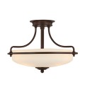 Griffin 3-lt semi-flush ceiling light palladian bronze 42.2 cm