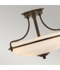 Griffin 3-lt semi-flush ceiling light palladian bronze 42.2 cm