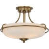 Griffin 3-lt semi-flush ceiling light weathered brass 42.2 cm