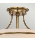 Griffin 3-lt semi-flush ceiling light weathered brass 42.2 cm