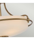 Griffin 3-lt semi-flush ceiling light weathered brass 42.2 cm