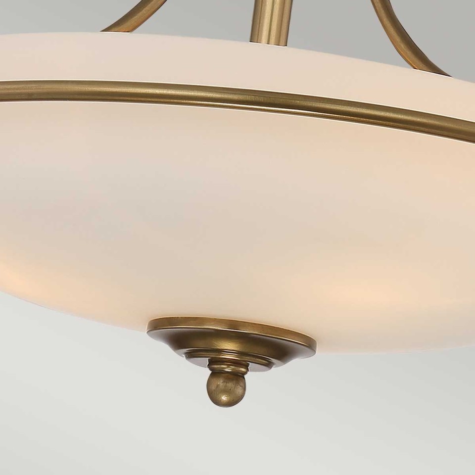 Griffin 3-lt semi-flush ceiling light weathered brass 42.2 cm