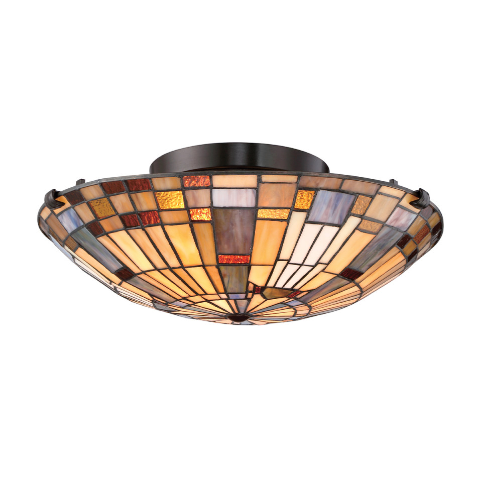 Inglenook 2-ljus plafond brons/konstglas 40,7 cm Quoizel Inglenook 2-ljus plafond brons/konstglas 40,7 cm